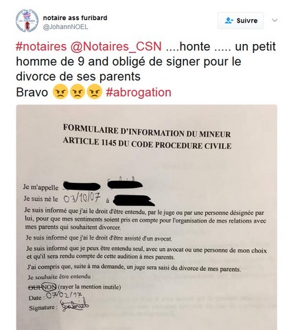 Convention parentale que signent les enfants aujourd’hui, à 9 ans!
